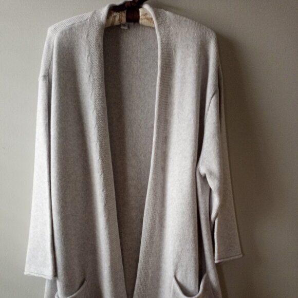 purejill Sweaters - 'purejill' by J. Jill Mist Grey Open Long Cardigan Size L NWOT